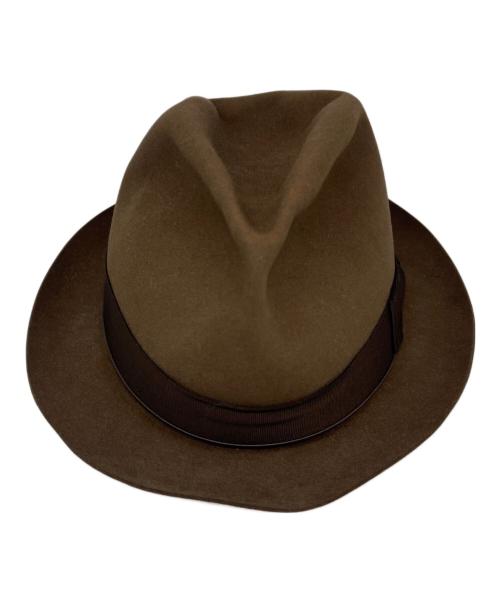 BORSALINO（ボルサリーノ）BORSALINO (ボルサリーノ) 中折れウールハット ブラウン サイズ:58の古着・服飾アイテム