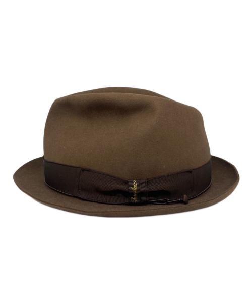 BORSALINO（ボルサリーノ）BORSALINO (ボルサリーノ) 中折れウールハット ブラウン サイズ:58の古着・服飾アイテム