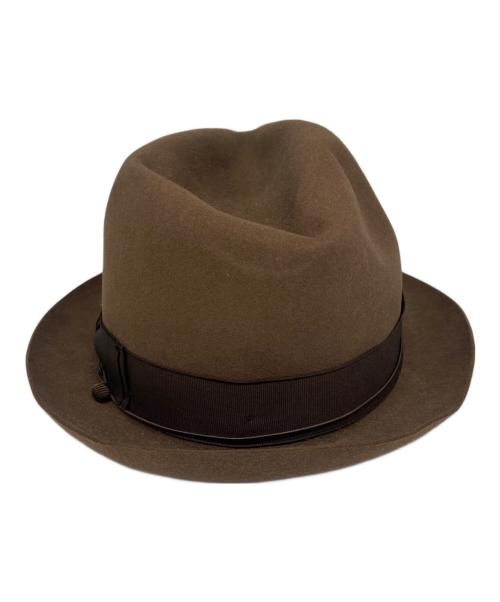 BORSALINO（ボルサリーノ）BORSALINO (ボルサリーノ) 中折れウールハット ブラウン サイズ:58の古着・服飾アイテム