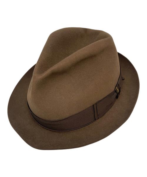 BORSALINO（ボルサリーノ）BORSALINO (ボルサリーノ) 中折れウールハット ブラウン サイズ:58の古着・服飾アイテム