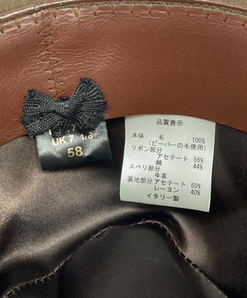 BORSALINO（ボルサリーノ）BORSALINO (ボルサリーノ) 中折れウールハット ブラウン サイズ:58の古着・服飾アイテム