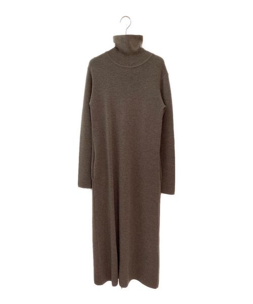 Whim Gazette（ウィムガゼット）Whim Gazette (ウィムガゼット) タートルニットワンピース ブラウン サイズ:38の古着・服飾アイテム