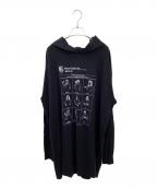 MM6 Maison Margielaエムエムシックスメゾンマルジェラ）の古着「フェイスプリント フーデッド 長袖 ワンピース」｜ブラック