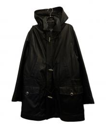 VERSACE CLASSIC V2（ヴェルサーチクラシック）の古着「レザーダッフルコート」｜ブラック