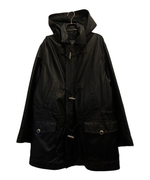 VERSACE CLASSIC V2（ヴェルサーチクラシック）VERSACE CLASSIC V2 (ヴェルサーチクラシック) レザーダッフルコート ブラック サイズ:Lの古着・服飾アイテム