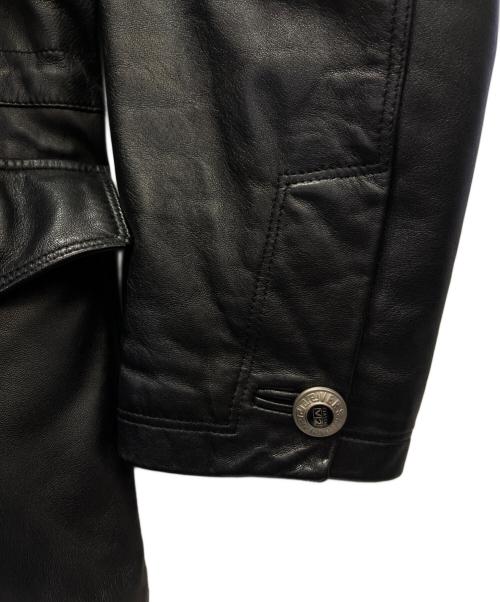 VERSACE CLASSIC V2（ヴェルサーチクラシック）VERSACE CLASSIC V2 (ヴェルサーチクラシック) レザーダッフルコート ブラック サイズ:Lの古着・服飾アイテム