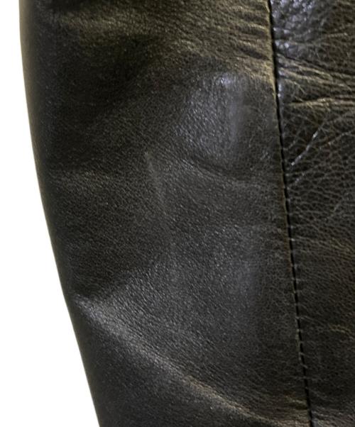 VERSACE CLASSIC V2（ヴェルサーチクラシック）VERSACE CLASSIC V2 (ヴェルサーチクラシック) レザーダッフルコート ブラック サイズ:Lの古着・服飾アイテム
