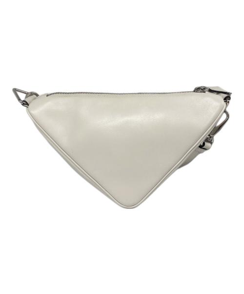 PRADA（プラダ）PRADA (プラダ) トライアングル レザー ショルダーバッグ/トライアングルショルダーバッグ	 ホワイトの古着・服飾アイテム