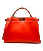 FENDIフェンディ）の古着「ピーカブー ミディアム/Peekaboo Medium Bag/8BN226」｜オレンジ