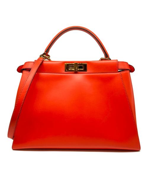FENDI（フェンディ）FENDI (フェンディ) ピーカブー ミディアム/Peekaboo Medium Bag/8BN226 オレンジ サイズ:ミディアム/mediumの古着・服飾アイテム