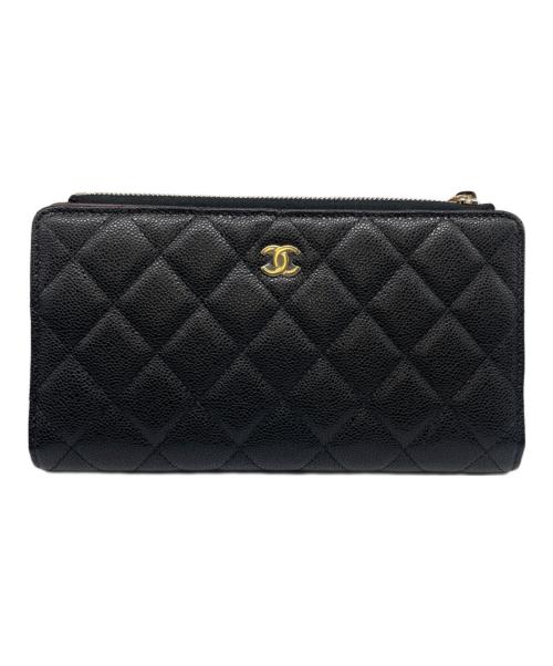 CHANEL（シャネル）CHANEL (シャネル) Matelasse Classic Long Zip Wallet マトラッセ クラシックロングジップ ウォレット ブラックの古着・服飾アイテム