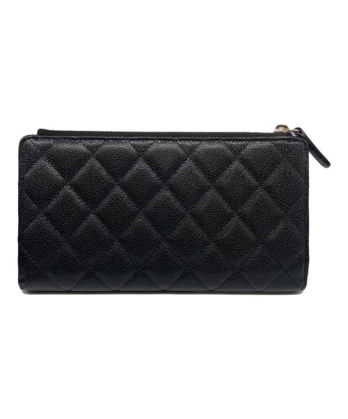CHANEL（シャネル）CHANEL (シャネル) Matelasse Classic Long Zip Wallet マトラッセ クラシックロングジップ ウォレット ブラックの古着・服飾アイテム