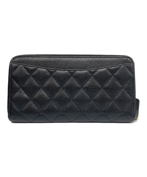 CHANEL（シャネル）CHANEL (シャネル) Matelasse Classic Long Zip Wallet マトラッセ クラシックロングジップ ウォレット  ブラックの古着・服飾アイテム