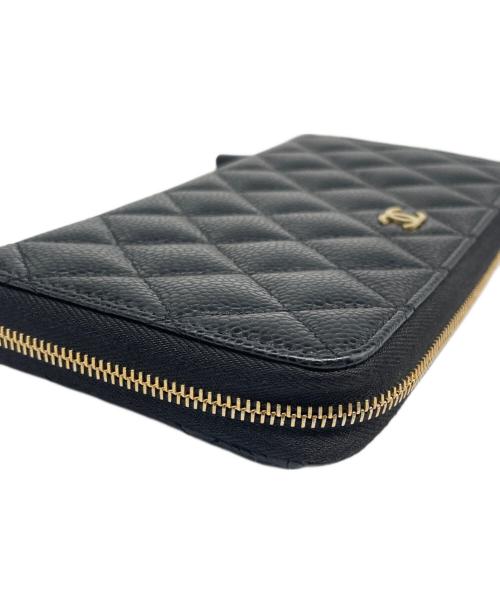 CHANEL（シャネル）CHANEL (シャネル) Matelasse Classic Long Zip Wallet マトラッセ クラシックロングジップ ウォレット  ブラックの古着・服飾アイテム