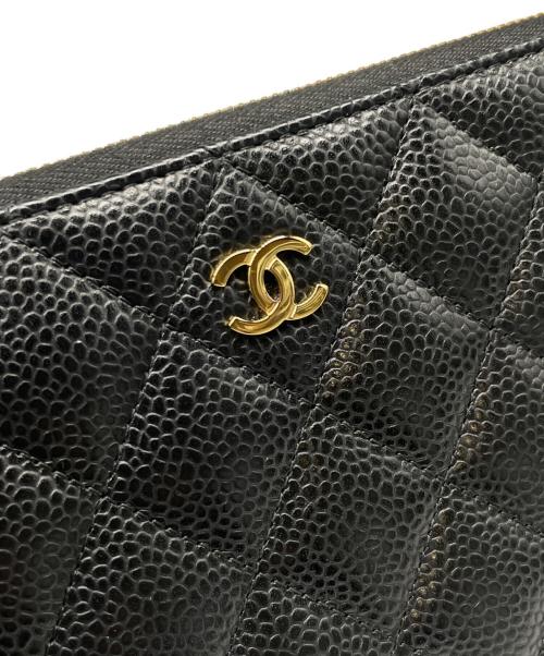 CHANEL（シャネル）CHANEL (シャネル) Matelasse Classic Long Zip Wallet マトラッセ クラシックロングジップ ウォレット  ブラックの古着・服飾アイテム