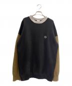 LOEWEロエベ）の古着「アナグラムクルーネックニット」｜ブラック×カーキ