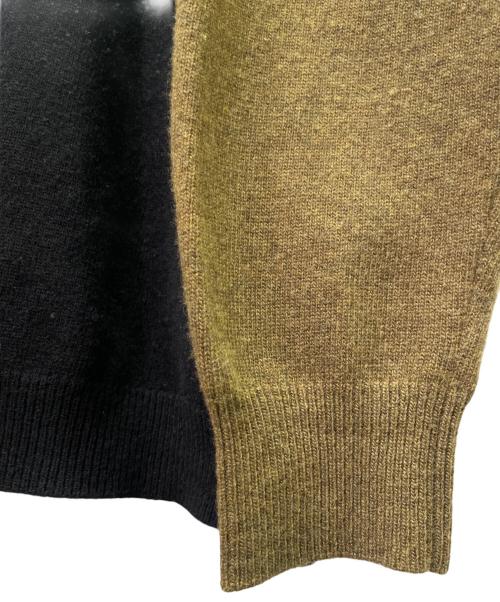 LOEWE（ロエベ）LOEWE (ロエベ) アナグラムクルーネックニット ブラック×カーキ サイズ:Sの古着・服飾アイテム