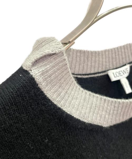 LOEWE（ロエベ）LOEWE (ロエベ) アナグラムクルーネックニット ブラック×カーキ サイズ:Sの古着・服飾アイテム