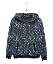 LOUIS VUITTON（ルイ ヴィトン）の古着「モノグラム ジップアップ パーカー」｜ネイビー×ブラック