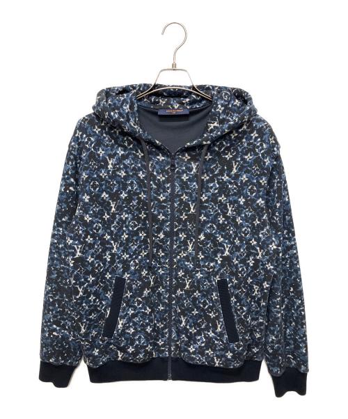LOUIS VUITTON（ルイ ヴィトン）LOUIS VUITTON (ルイ ヴィトン) モノグラム ジップアップ パーカー ネイビー×ブラック サイズ:Mの古着・服飾アイテム