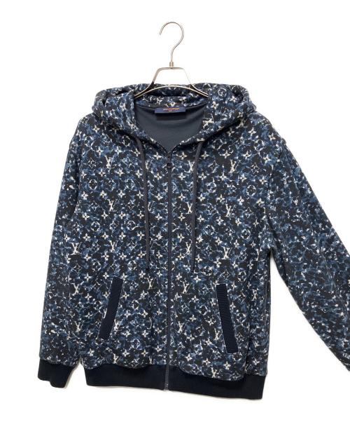 LOUIS VUITTON（ルイ ヴィトン）LOUIS VUITTON (ルイ ヴィトン) モノグラム ジップアップ パーカー ネイビー×ブラック サイズ:Mの古着・服飾アイテム