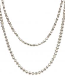 NO BRAND（ノーブランド）の古着「Two-Strand Long Pearl Necklace 2連ロングパールネックレス」