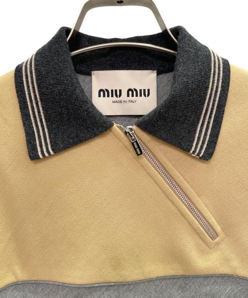 MIU MIU（ミュウミュウ）MIU MIU (ミュウミュウ) ツートンノースリーブドレス/MF611418FX グレー サイズ:36の古着・服飾アイテム
