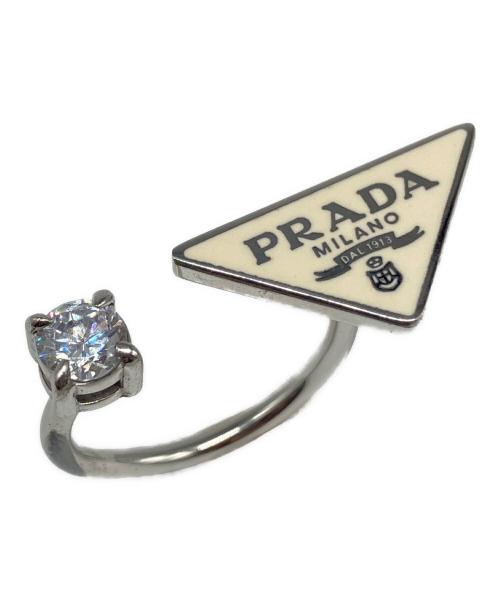 PRADA（プラダ）PRADA (プラダ) Triangle Plate Silver Ring トライアングルプレート シルバーリング ホワイト サイズ:13号の古着・服飾アイテム