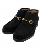 GUCCIグッチ）の古着「ホースビット ショートブーツ」｜ブラック