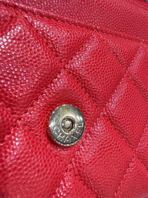 CHANEL（シャネル）CHANEL (シャネル) キャビアスキンチェーンウォレット ピンク サイズ:-の古着・服飾アイテム