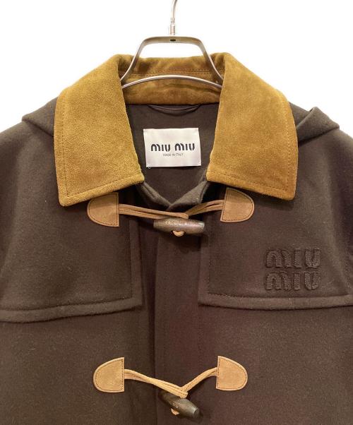 MIU MIU（ミュウミュウ）MIU MIU (ミュウミュウ) ダブルカシミアxウール ダッフルコート ココアブラウン サイズ:36の古着・服飾アイテム