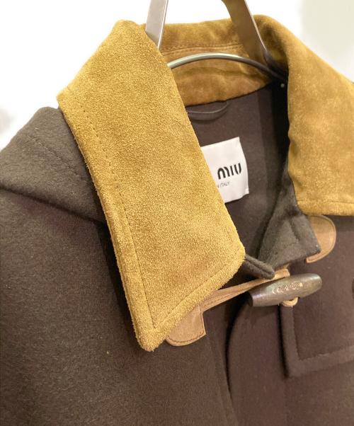MIU MIU（ミュウミュウ）MIU MIU (ミュウミュウ) ダブルカシミアxウール ダッフルコート ココアブラウン サイズ:36の古着・服飾アイテム