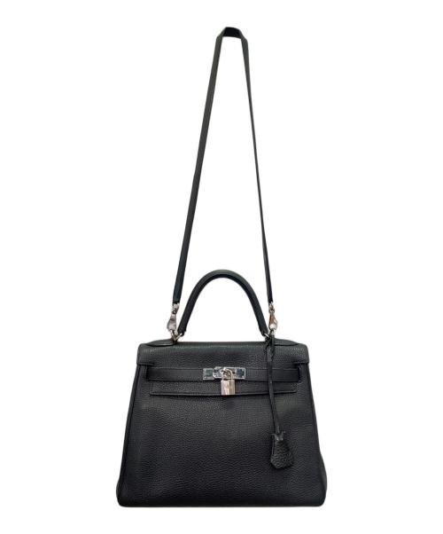 HERMES（エルメス）HERMES (エルメス) ケリー32 内縫い/シルバー金具/□M刻印/2009年製造/ショルダーバッグ/ハンドバッグ/Kelly 32 Retourne ブラック サイズ:32の古着・服飾アイテム