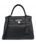 HERMES（エルメス）の古着「ケリー32 内縫い/シルバー金具/□M刻印/2009年製造/ショルダーバッグ/ハンドバッグ/Kelly 32 Retourne」｜ブラック