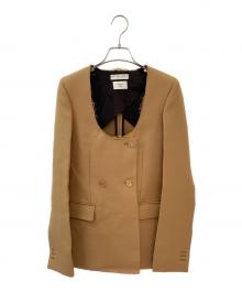 BOTTEGA VENETA（ボッテガベネタ）の古着「ノーカラージャケット」｜ブラウン