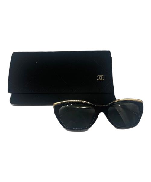 CHANEL（シャネル）CHANEL (シャネル) Cat-Eye Sunglasses トータスシェルキャッツアイ シェイプ サングラス ブラック サイズ:ユニセックスの古着・服飾アイテム