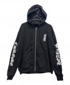 CHROME HEARTSクロムハーツ）の古着「Vertical Logo Fleece Zip Up Hoodie」｜ブラック