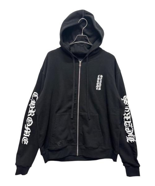 CHROME HEARTS（クロムハーツ）CHROME HEARTS (クロムハーツ) Vertical Logo Fleece Zip Up Hoodie ブラック サイズ:Lの古着・服飾アイテム