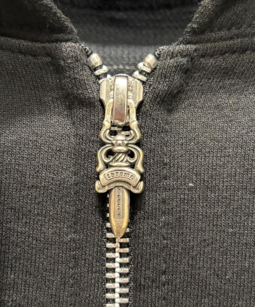 CHROME HEARTS（クロムハーツ）CHROME HEARTS (クロムハーツ) Vertical Logo Fleece Zip Up Hoodie ブラック サイズ:Lの古着・服飾アイテム