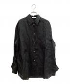 EVERYDAY I LIKE.エヴリデイ アイ ライク）の古着「Sheer Ramie シャツ/シアーオーバーシャツ/EVERYDAY I LIKE./ブラック」｜ブラック