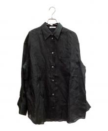 EVERYDAY I LIKE.（エヴリデイ アイ ライク）の古着「Sheer Ramie シャツ/シアーオーバーシャツ/EVERYDAY I LIKE./ブラック」｜ブラック