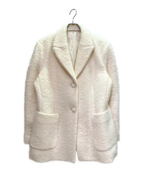 KUME（クメ）KUME (クメ) Alpaca Boucle Midi Jacket/アルパカ混2Bジャケット アイボリー サイズ:Mの古着・服飾アイテム
