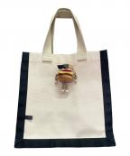 LUDLOWラドロー）の古着「キャンバストートバッグ（ハンバーガー）」｜アイボリー×ブラック