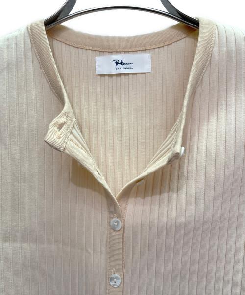 Ron Herman（ロンハーマン）Ron Herman (ロンハーマン) リブニットカーディガン/Ribbed Knit Cardigan/4310900115 ライトベージュ サイズ:Sの古着・服飾アイテム