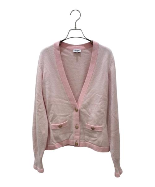 CHANEL（シャネル）CHANEL (シャネル) ココマークボタン カシミヤカーディガン ピンク サイズ:36の古着・服飾アイテム