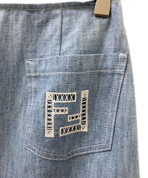 FENDI（フェンディ）FENDI (フェンディ) デニムスリットスカート スカイブルー サイズ:40の古着・服飾アイテム