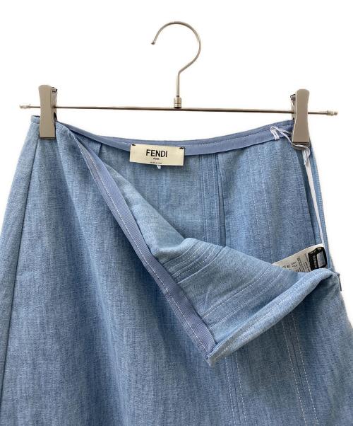 FENDI（フェンディ）FENDI (フェンディ) デニムスリットスカート スカイブルー サイズ:40の古着・服飾アイテム