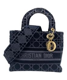 Christian Dior（クリスチャン ディオール）の古着「レディ D-ライト LADY D-LITE ミディアムバッグ」｜ネイビー