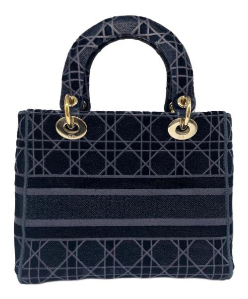 Christian Dior（クリスチャン ディオール）Christian Dior (クリスチャン ディオール) レディ D-ライト LADY D-LITE ミディアムバッグ ネイビー サイズ:ミディアムの古着・服飾アイテム