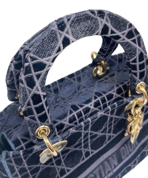 Christian Dior（クリスチャン ディオール）Christian Dior (クリスチャン ディオール) レディ D-ライト LADY D-LITE ミディアムバッグ ネイビー サイズ:ミディアムの古着・服飾アイテム